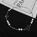 Personality Simple Sweater Necklace Men And Women Short Choker Reflective Pearl Butterfly Necklace_ipsvogv.com