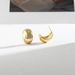 Gold-Plated Copper Classic Light Luxury High-End Simple Metal Bean Earrings For Women S Silver Needle Elegant_ipsvogv.com