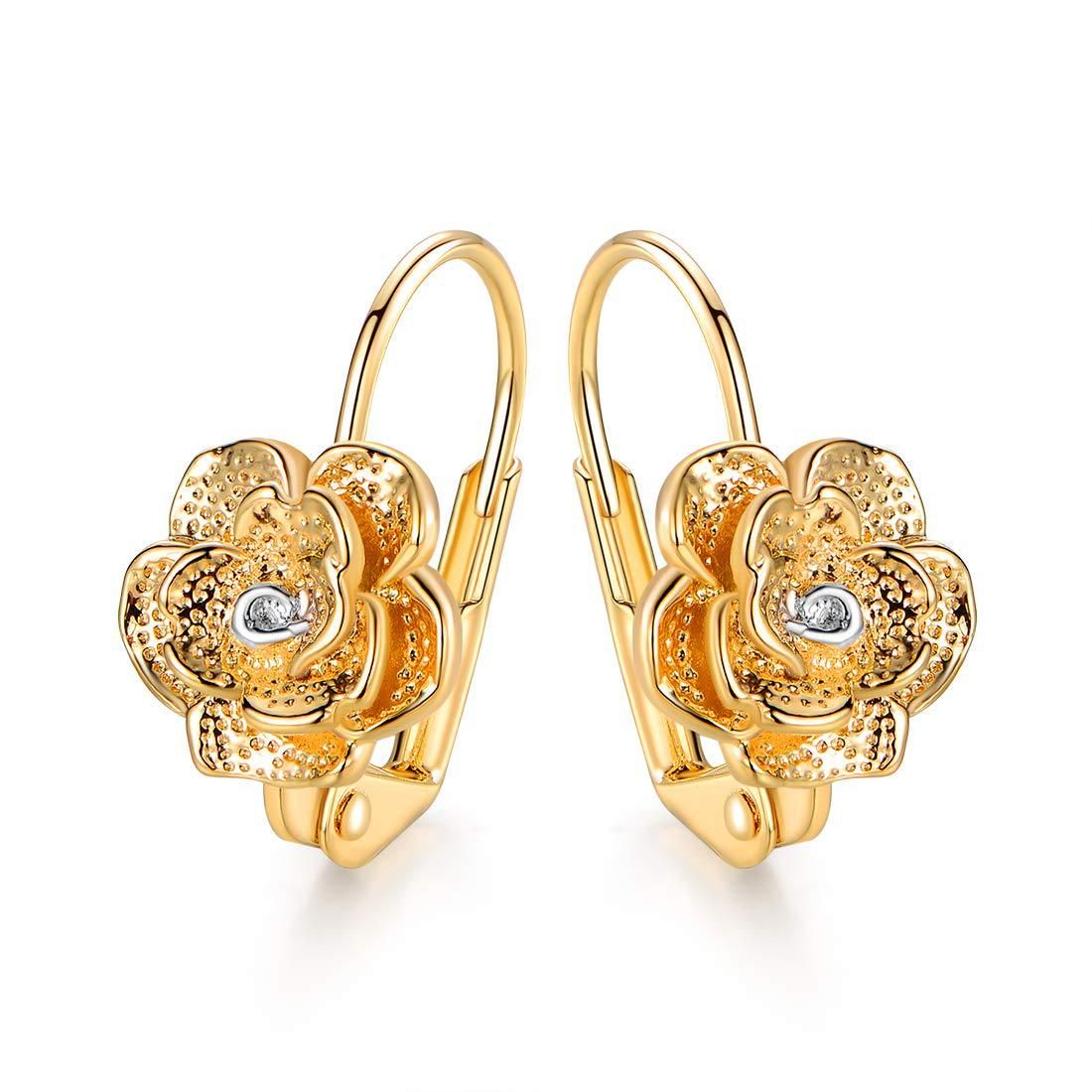 Women’s Jewelry Set Fashion Hot Sale Real Gold Brass Electroplating Exquisite Heavy Workmanship Light Luxury Style Flower Earrings Earrings_ipsvogv.com