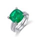 Light luxury atmosphere emerald green ring S925 silver inlaid synthetic emerald index finger ring_ipsvogv.com