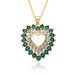 New Simple Hollow Love Clavicle Chain Peach Heart Necklace Female Copper Plated Real Gold Zircon Necklace_ipsvogv.com
