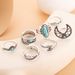New Bohemian Turquoise Moon Feather Snake Set Of 7 Rings_ipsvogv.com