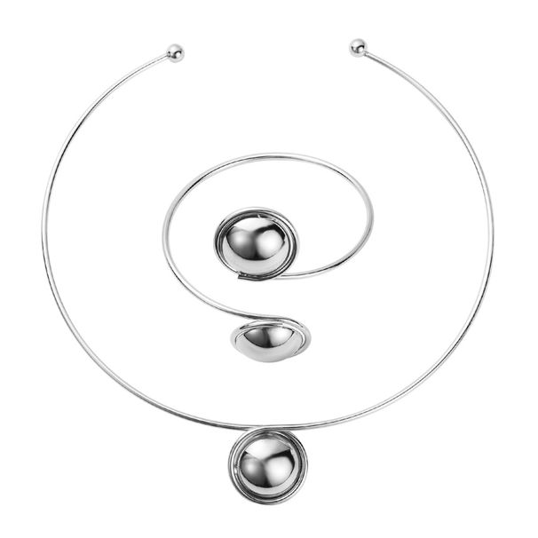 N12348 Advanced Ball Set with Simple Design, and Bracelet, Two Piece Set, Cool Wind Collar_ipsvogv.com