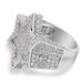 Five Pointed Star Three Dimensional Ring New Upgraded White Copper Hip Hop Trendy Brand Ring Accessories_ipsvogv.com
