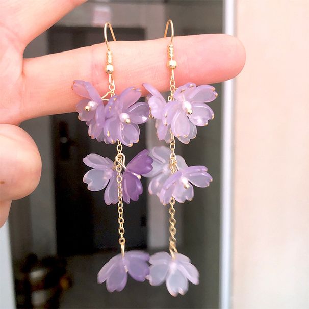 Women’s Jewelry Set Fashion Super Fairy White Flower Earrings For Women Long Tassel Temperament Net Red Ear Hook New Trend Earrings_ipsvogv.com