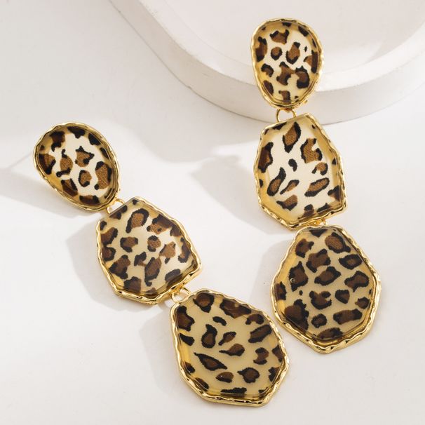 New Leopard Print Simple And Fashionable, Long Alloy Acrylic Exaggerated Earrings, Hot Selling_ipsvogv.com