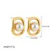 Women’s Jewelry Set Fashion Geometric Square Light Luxury High End Earrings Simple Atmosphere Versatile Stainless Steel Inlaid Pearl Earrings_ipsvogv.com