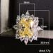 Cao Shi's New Brilliant Yellow Diamond Ring Set with Zircon Wedding Dinner Bridal Handwear Gift_ipsvogv.com