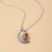 Animal Jewelry Personalized Engraving Cute Dog Moon Diamond Necklace_ipsvogv.com