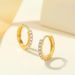 S925 Sterling Silver With Diamond Single Row Diamond Earrings Circle Simple Light Luxury Earrings_ipsvogv.com