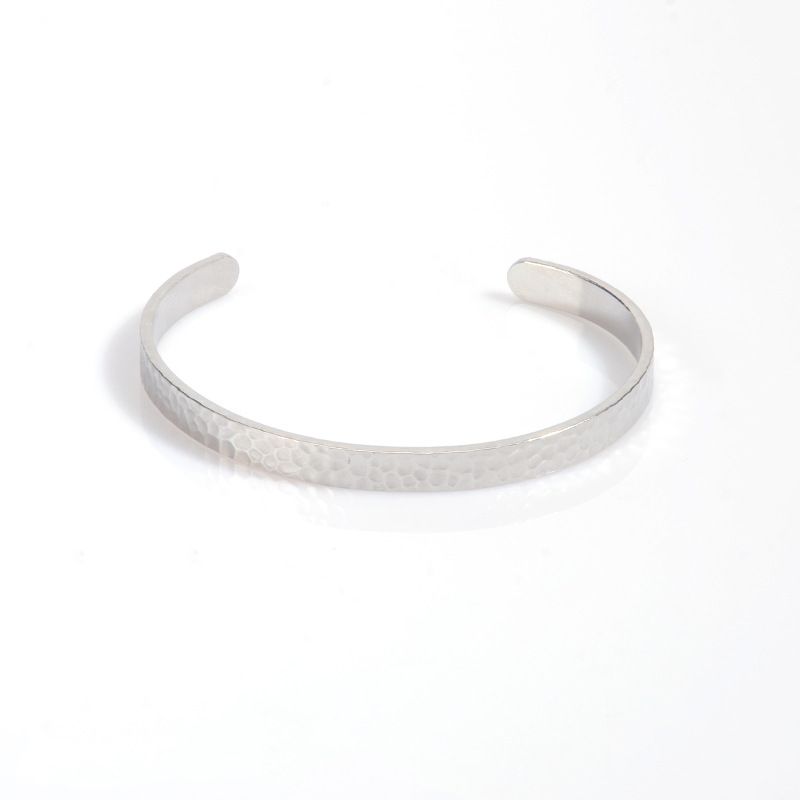 Women's Jewelry High Grade Hammered Bangles Stainless Steel Open Bracelets, Personalized Jewelry Accessories_ipsvogv.com
