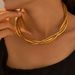 Wind Heavy Industry Three Wire Wrapped Collar Neck Chain Light Luxury Stainless Steel Plated Genuine Gold Punk Necklace_ipsvogv.com