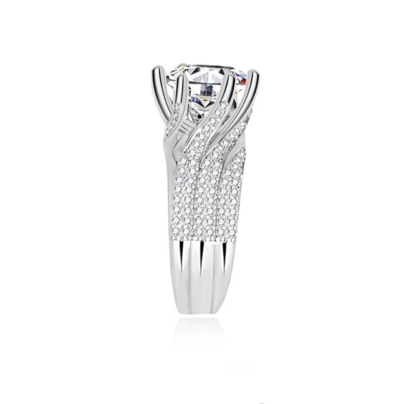 3 Carat 5 Carat Three Lifetimes Love Moissanite Ring Women's Ring Silver Platinum Full Diamond Large Carat Color Diamond Ring_ipsvogv.com