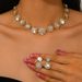 Women’s Jewelry Set Fashion Fashionable Bridal Suits Wedding Jewelry Necklace Earrings Bracelet Ring Round Simple Suit Dress Accessories_ipsvogv.com