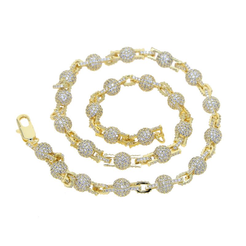 New 7mm Micro Inlaid Zircon Round Bead Necklace Men And Women's Same Style Personalized Jewelry_ipsvogv.com