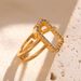 New Ins Style Zircon Hollow Opening Copper Gold-plated Geometric Square Ring For Women's Personalized Jewelry_ipsvogv.com