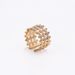 Trendy Hip Hop Personalized Fashion Opening Adjustable Full Diamond Woven Vertical Hollow Three Layer Ring_ipsvogv.com