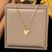 Korean Fashion Titanium Steel Necklace With A Niche Design Sense, Danshui Pearl Oval Brand Pendant, Instagram Style_ipsvogv.com