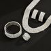 Fashion Jewelry For Women Elegant Rhinestone Silver-Plated Necklace Earrings Bracelet Ring Four-Piece Set_ipsvogv.com