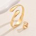 Simple geometric smooth surface ring set with personalized opening adjustment and curved design, versatile bracelet for_ipsvogv.com