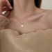 Light luxury small square shell necklace female summer design sense versatile simple clavicle chain ins cool wind accessories_ipsvogv.com