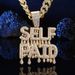SELF PAID Hip-Hop English Letter Versatile Personality Alloy Full Diamond Cuban Chain Pendant_ipsvogv.com
