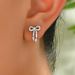 Ins Japanese and Korean style high-end women's niche inlaid zircon bow design earrings, internet famous earrings_ipsvogv.com