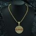 Disc Full Diamond BAWSB Alloy Pendant, Personalized, Trendy, Fashionable, Versatile, Men's Hip Hop Accessory Necklace_ipsvogv.com