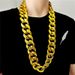 Hip Hop CCB Exaggerated Large Chain Plastic Simulation Gold Necklace Personalized Performance Props_ipsvogv.com