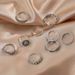 Instagram Style Personalized Female Smiling Face Flower Leaf Crown 9-piece Ring Set_ipsvogv.com