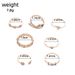 New Fashion Personalized Gold Snake Moon Hollow Dot Diamond Opening 7-piece Set Ring_ipsvogv.com