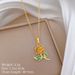 Green 【 】 Leaf Rose Zircon Light Luxury Charm Gorgeous Full Diamond Necklace Women's Versatile Clavicle Titanium Steel 【 】_ipsvogv.com