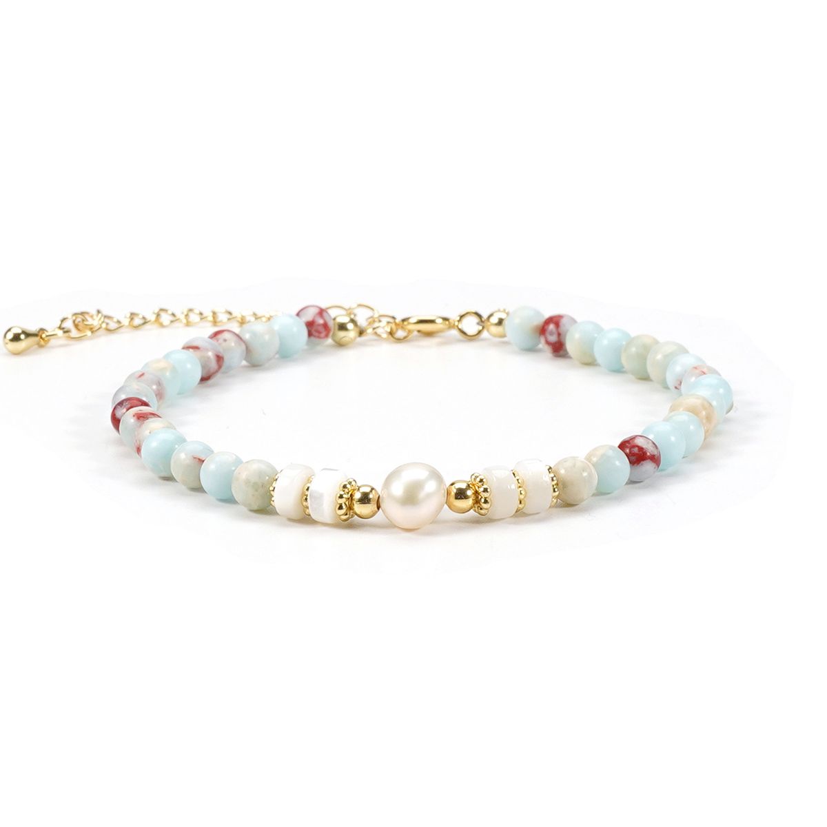 Natural Freshwater Pearl Shell Stone Natural Stone Bracelet Necklace Women's Set_ipsvogv.com