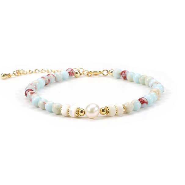 Natural Freshwater Pearl Shell Stone Natural Stone Bracelet Necklace Women's Set_ipsvogv.com