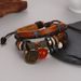 Twelve Constellations Red Agate Bracelet Punk Style For Women And Men Rivet Jewelry Korean Unique Multi-layer_ipsvogv.com