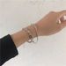 Simple Metal Texture Bracelet Two-piece Set For Women's Fashion Temperament, Best Friend Peach Heart Accessories,_ipsvogv.com