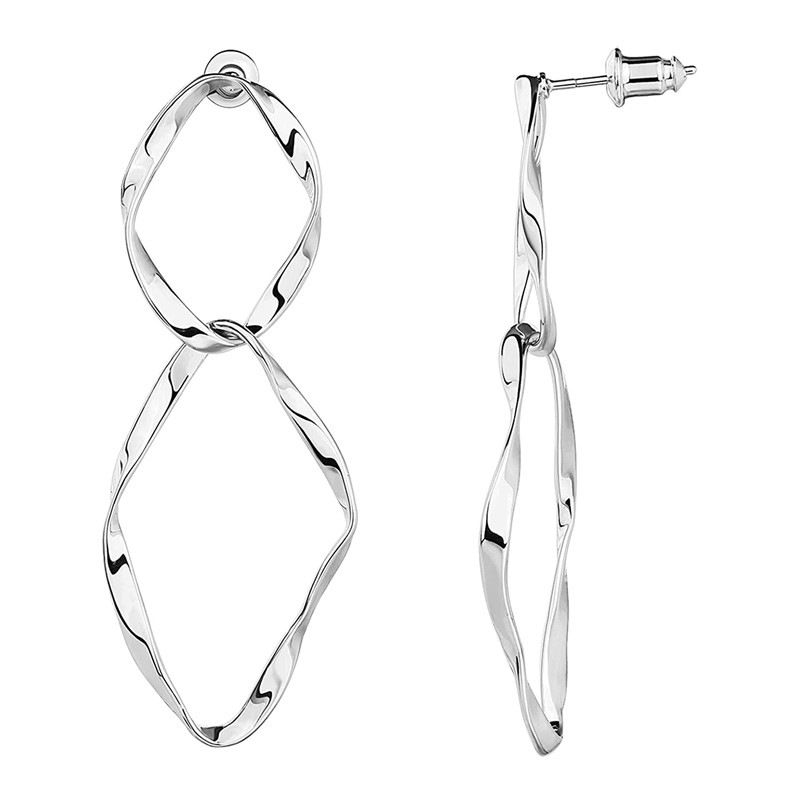 Cao Shi's cool style design is fashionable personalized. Earrings with irregular metallic texture and wavy curves. Long_ipsvogv.com