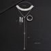 Claw Full Diamond Multi-layer Clavicle Sweater Chain Tassel Necklace Earrings Bracelet Three-piece Set_ipsvogv.com