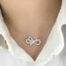 Silver Bow Full Diamond Necklace Female Element Crystal Clavicle Necklace_ipsvogv.com