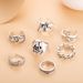 New Personality Number 8 Skull Spider Bat Snake Animal 7-piece Set Ring_ipsvogv.com