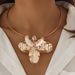 Irregular metal petal necklace female personality three dimensional flower clavicle necklace choker_ipsvogv.com