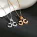 Xiaoxiangfeng New Letter Double C Necklace For Women, Simple Temperament Without Fading Collarbone Chain Trend_ipsvogv.com