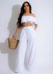 Women's clothing new style suit temperament one shoulder ruffled short top wide leg trousers suit_ipsvogv.com