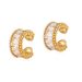 Ear clips inlaid with zircon four color temperament ear bone clips without ear holes copper plated K real gold C shaped light luxury style earrings_ipsvogv.com