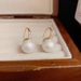 Design Sense Micro Inlaid Zircon High Heels Pearl Hooks Fashionable Temperament Earrings Gentle Versatile Ear Drops_ipsvogv.com