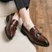 Lefu British Fashion Su One Foot Pedal Korean Version Casual Small Size Business Leather Men's Wedding Shoes_ipsvogv.com