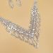 Luxury Rhinestone Jewelry Set - Wedding & Dinner Necklace With Hollow Design, Diamond-like Shining Accents, 3-Piece Set_ipsvogv.com
