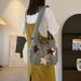 New Shoulder Bag Women's Bag Simple And Fashionable Large Capacity Portable Crossbody Trendy And Versatile Star Canvas Bag_ipsvogv.com