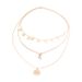 Bohemian New Fashionable And Personalized Diamond Set Moon Sun Small Circle Pendant Multi Layered Necklace_ipsvogv.com