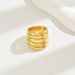 Unisex Geometric Light Luxury Style Plain Ring Female Personality Multi Layer Line Design Irregular Ring Index Finger Ring_ipsvogv.com